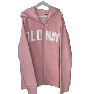 NWT Old Navy Pink Girl Zip Up Hoodie Size 14